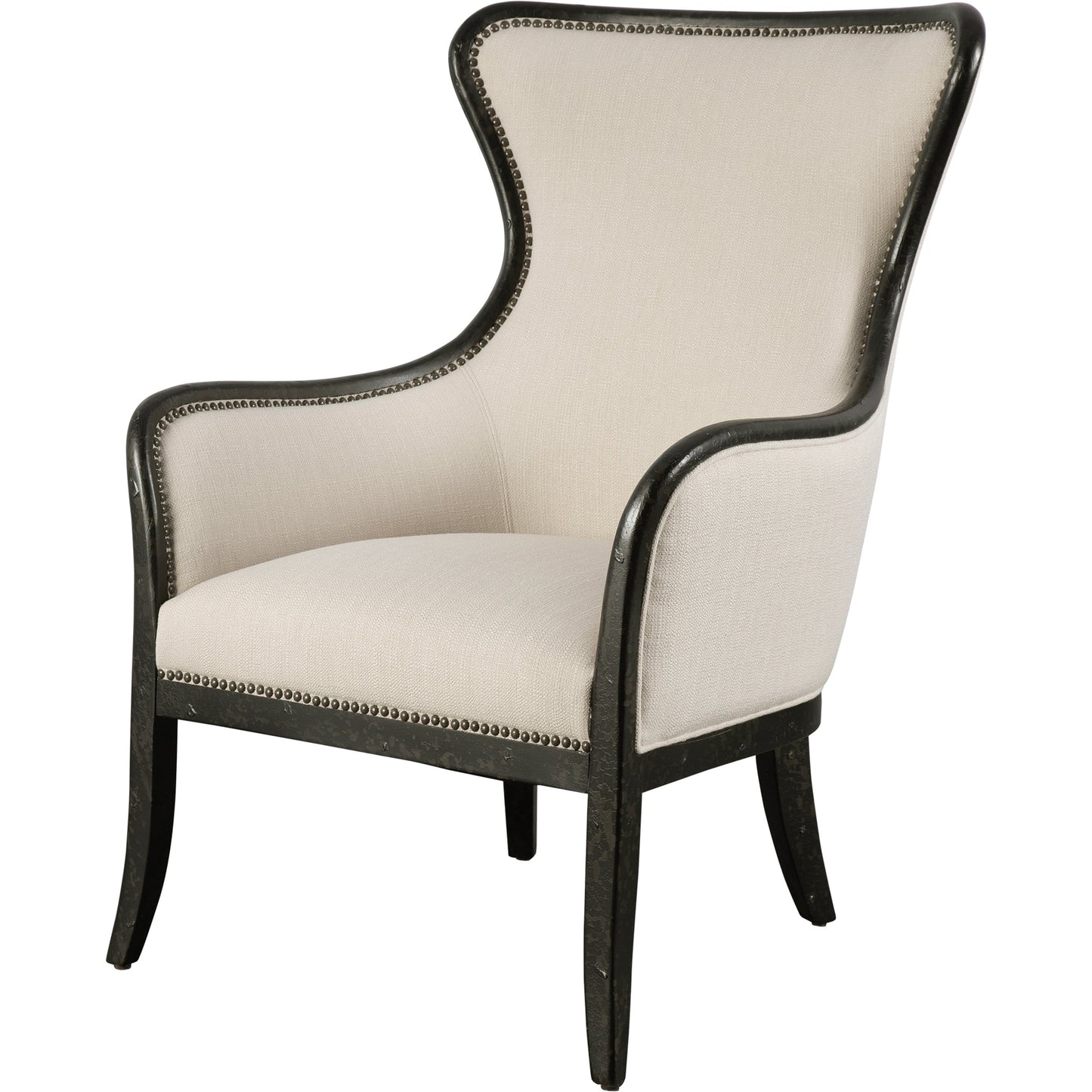 008 S-252810 | Additional Silo | Sandy Wing Back Armchair by Uttermost. Made from wood, foam, fabric in a cottage & farmhouse style.