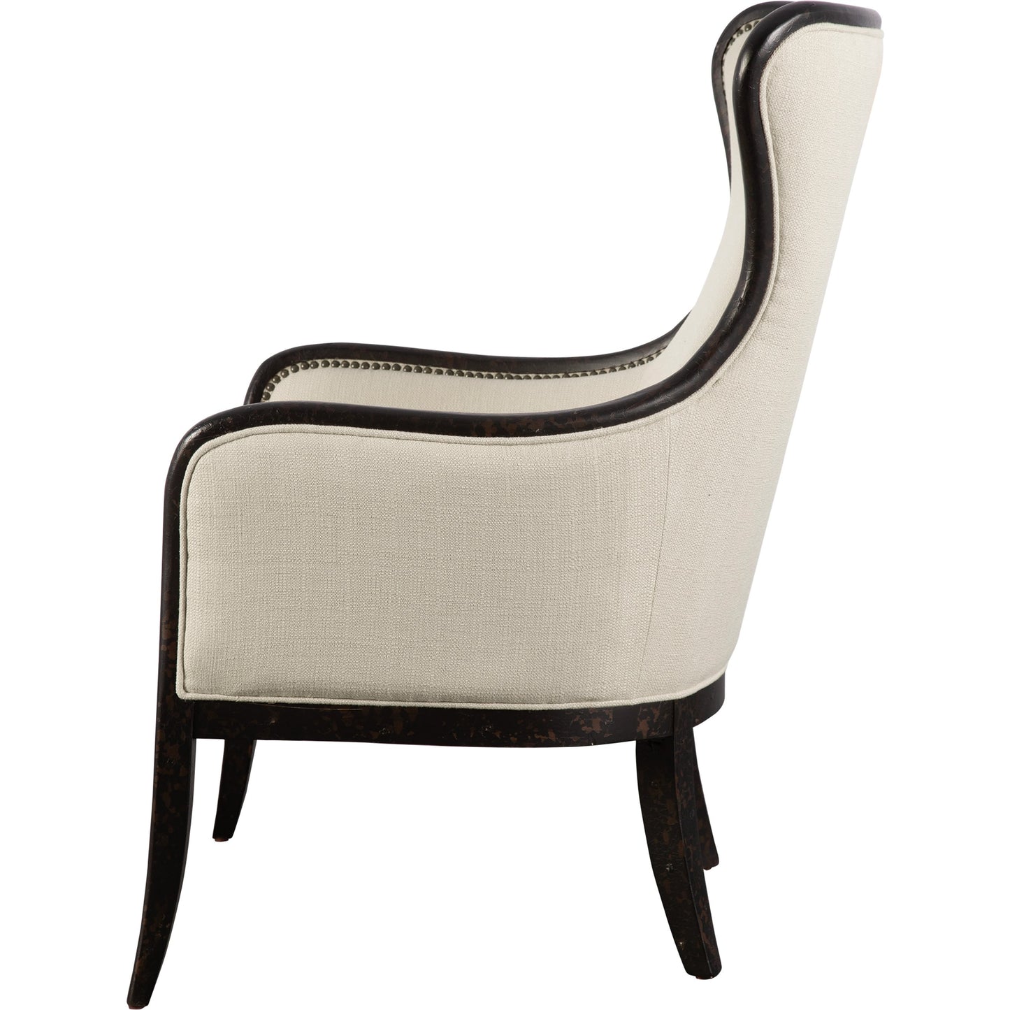 009 S-252810 | Additional Silo | Sandy Wing Back Armchair by Uttermost. Made from wood, foam, fabric in a cottage & farmhouse style.