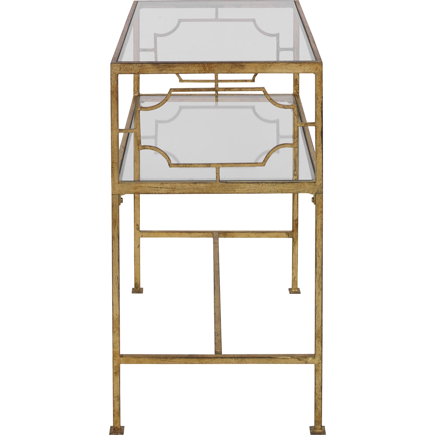 004 S-252993 | Additional Silo | Genell Side Table by Uttermost. Made from metal, tempered glass in a modern style.