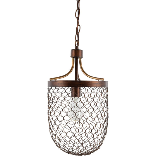 Furrow Ceiling Light - 25312 by Surya in black, rust, brown and painted. Made from metal in a traditional style.