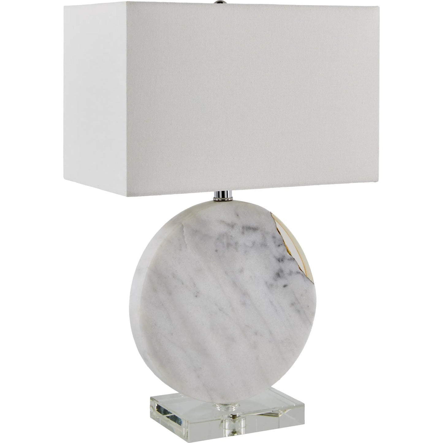 002 SI-2245005 | Additional Silo | Fivo Round Accent Table Lamp by Surya in white, translucent, gold, clear and paintedpaintedpolishedpainted. Made from marble, resin, crystal, linen, plastic, iron in a modern style.