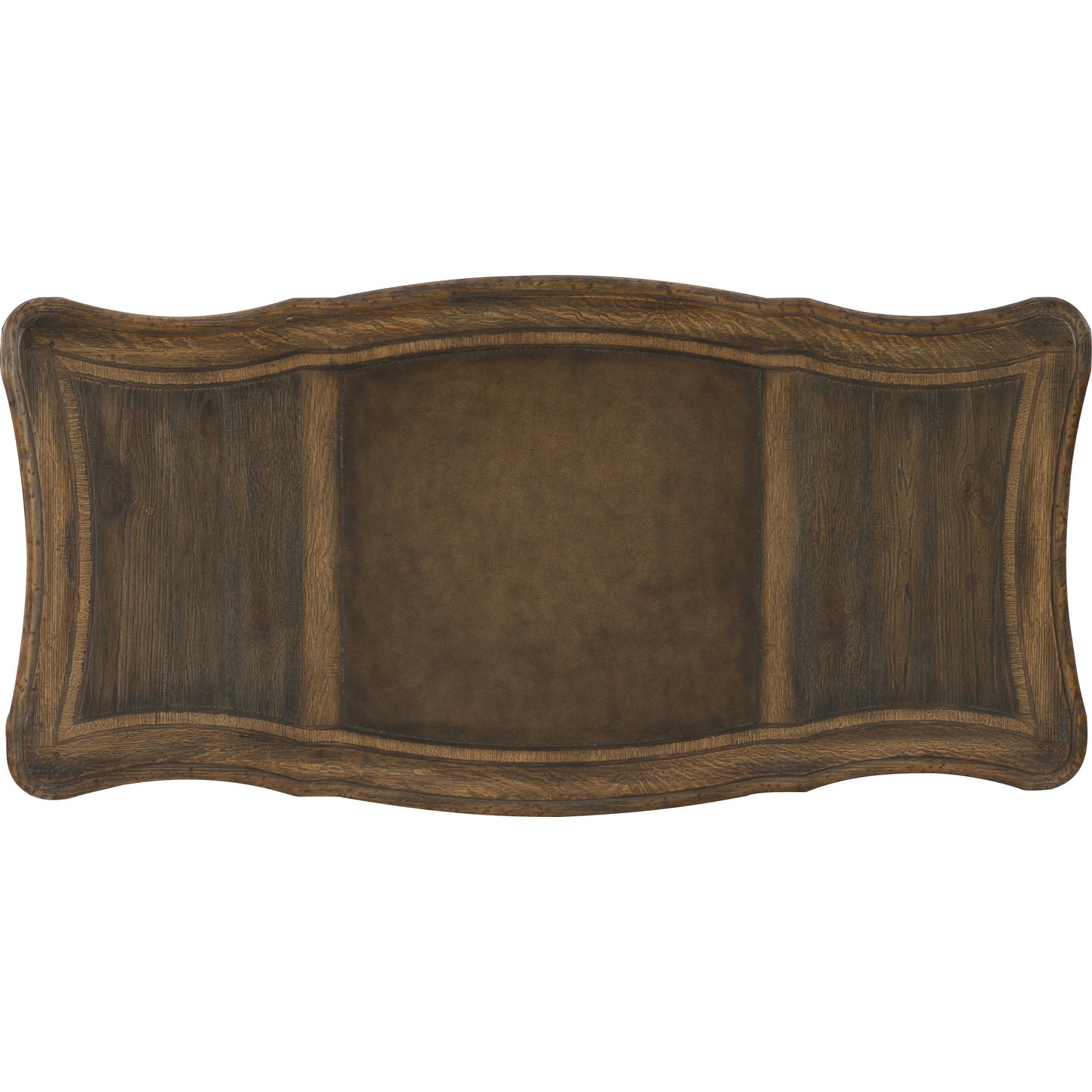 003 SI-1749762 | Additional Silo | St. Hedwig Executive Desk by Hooker Furniture in saddle brown, anthracite black. Made from white oak, walnut veneers with high quality bonded leather, resin in a traditional style.