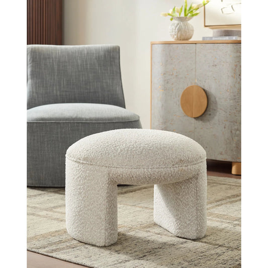 Floyd Ottoman 539536 by Surya in beige, off-white and natural. Made from polyester, plywood, polyurethane foam, dacron in a transitional style.