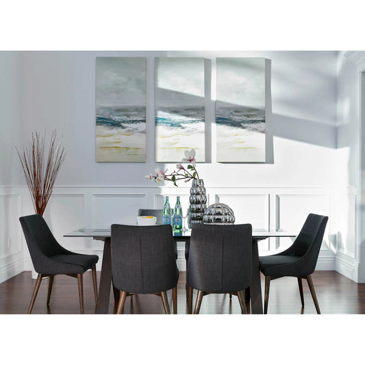 Fritz Dining Chair by LH Imports in dark gray. Made from fabric in a modern style.