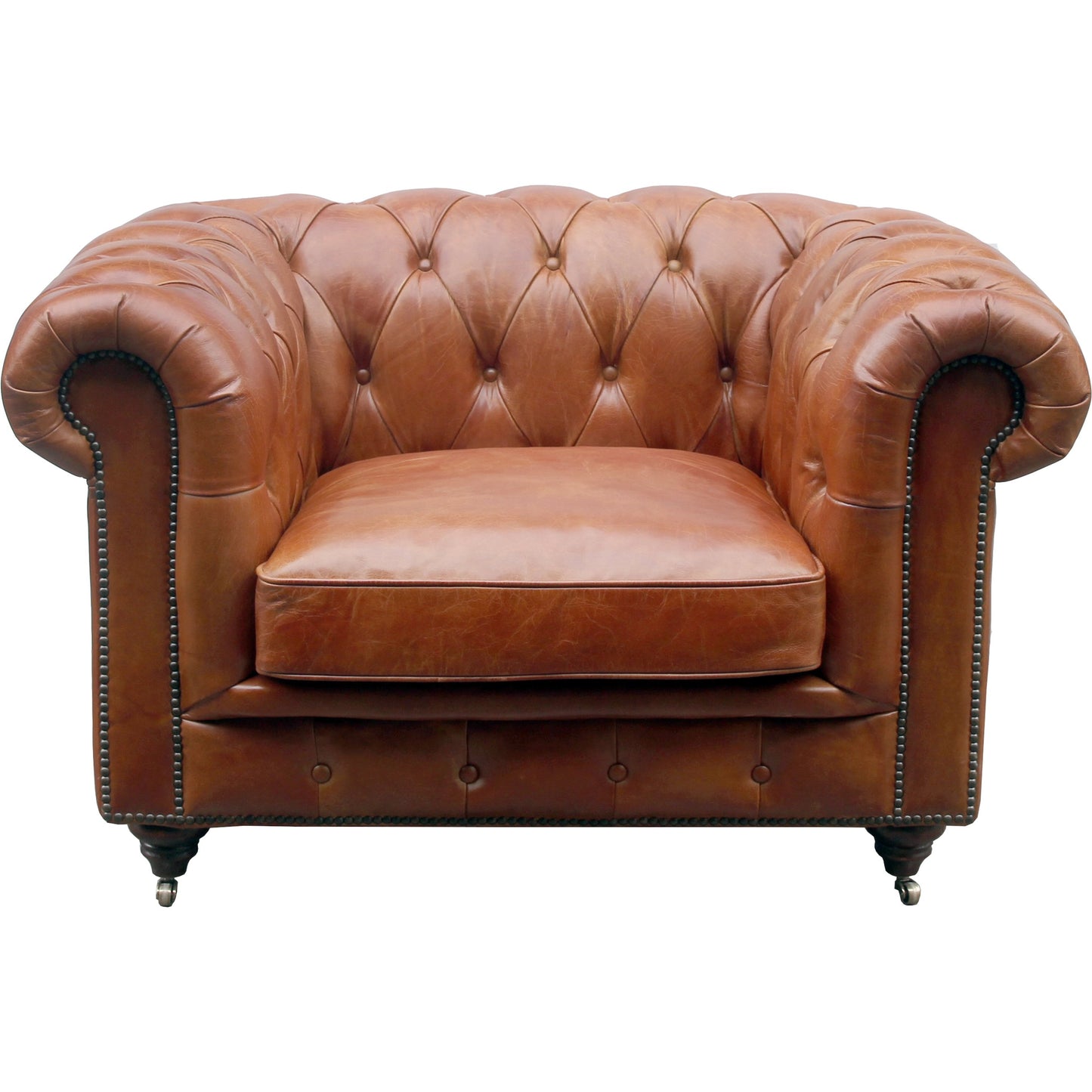 002 SI-2030353 | Additional Silo | Paris Club Chester Bay Chair by Pasargad Home in brown. Made from leather in a transitional style.