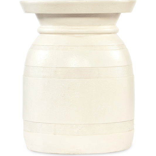 Big Sky Tahoe Urn Spot Table by Hooker Furniture in avalanche white. Made from resin in a modern style.