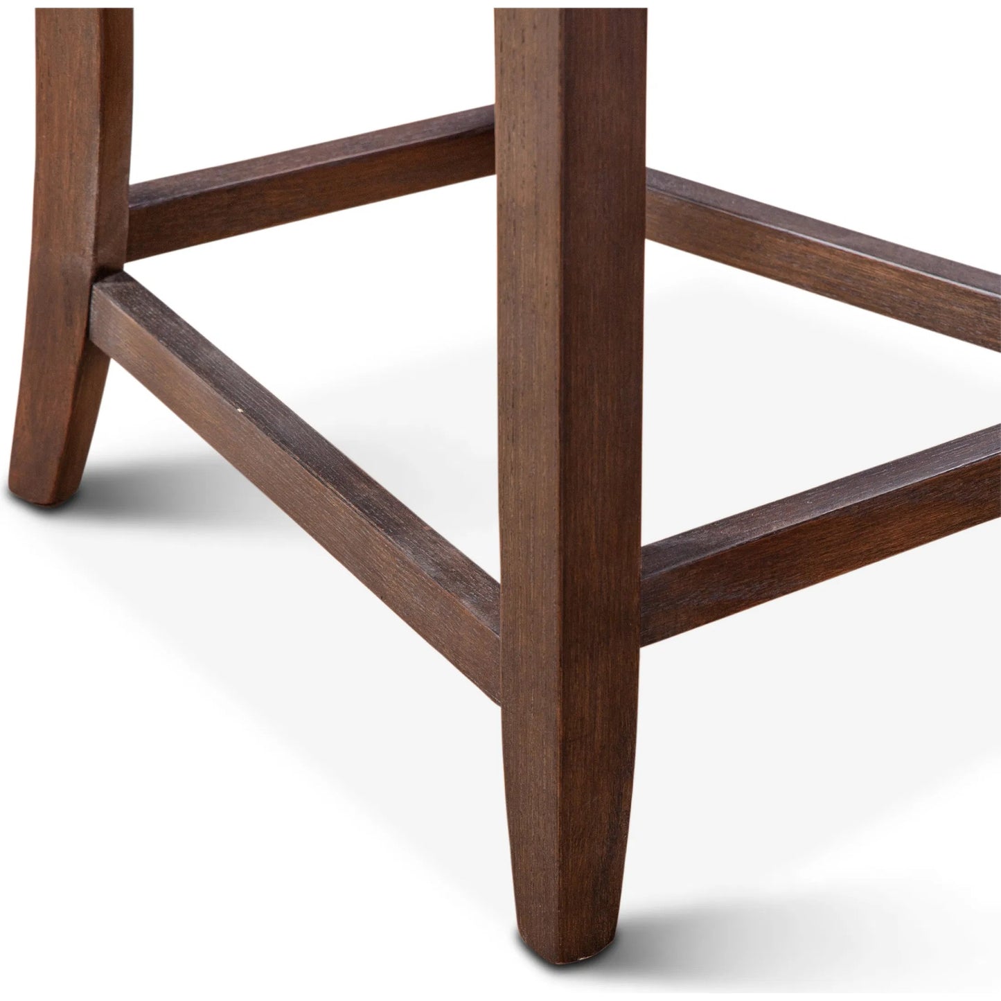 005 SI-2242755 | Closeup | Avery Brown Counter Chair by World Interiors in brown and natural. Made from leather, birch wood in a traditional style.