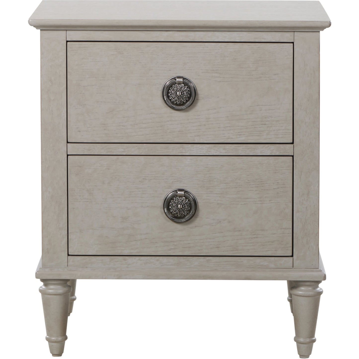 002 SI-2130658 | Primary Silo | Zest 2 Drawer Nightstand by Zest in gray and greige. Made from rubberwood, oak veneer in a modern style.