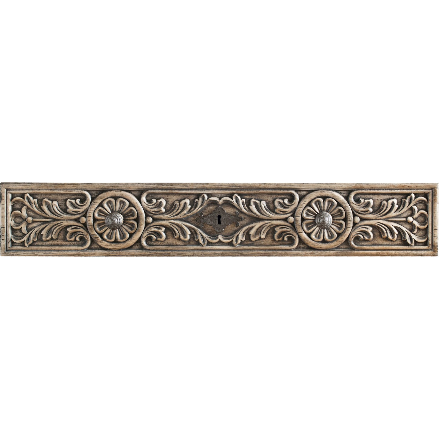 004 SI-1748926 | Closeup | Floresville Bachelors Chest by Hooker Furniture in sandstone. Made from white oak veneers, cedar in a eclectic & global style.
