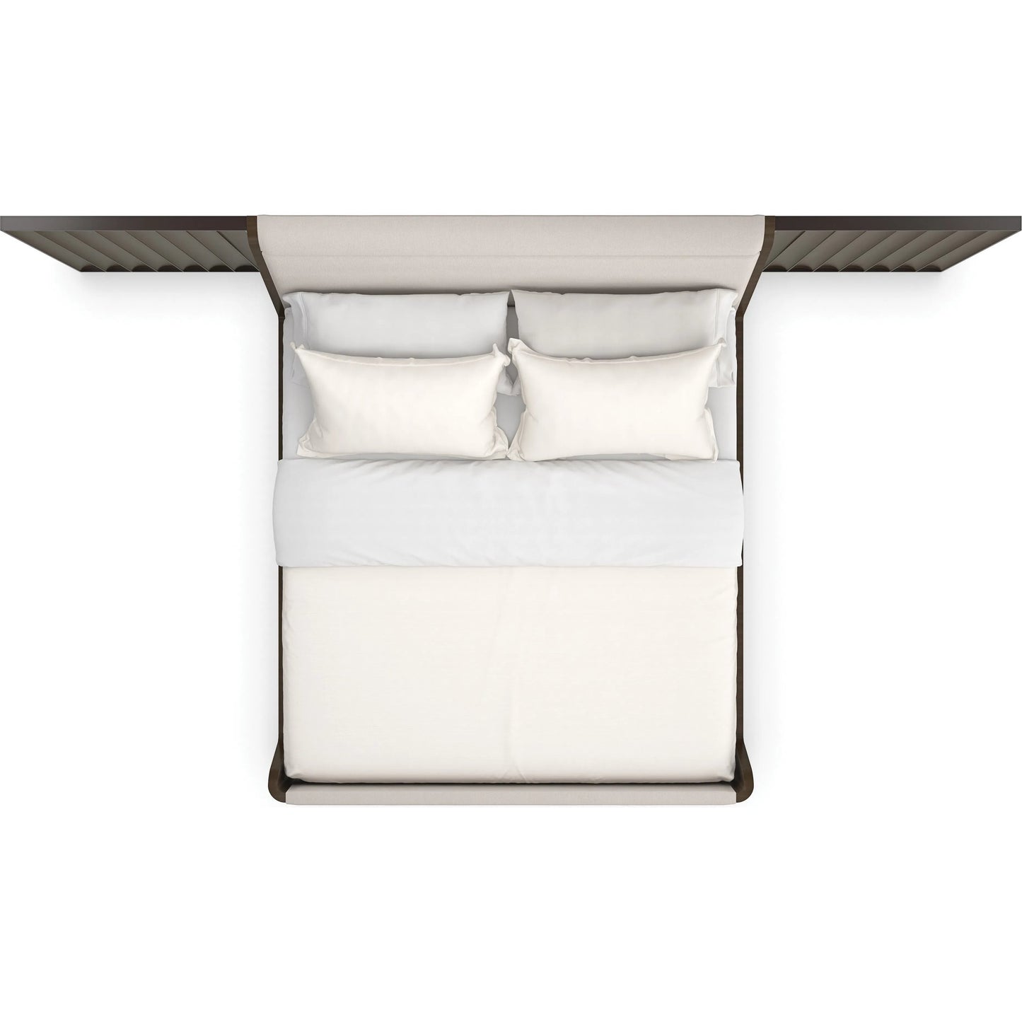 002 SI-2162881 | Additional Silo | Slow Wave Qn/Kg Bed Wing Panels by Caracole in dark chocolate. Made from poplar, dyed tupelo in a unique style.