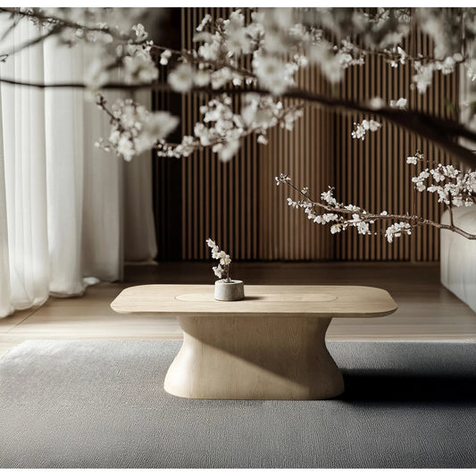Seamount Cocktail Table by Jonathan Charles in white washed oak. Made from main oak veneer in a unique style.
