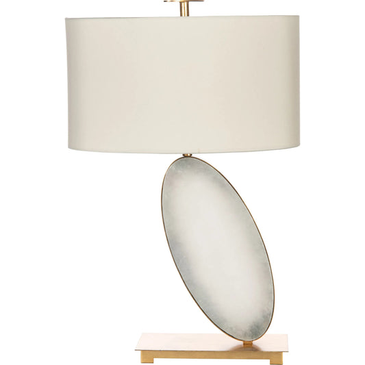 Capella Blanc Lamp by Bradburn Home in white, gold leaf. Made from iron, alabaster in a modern style.