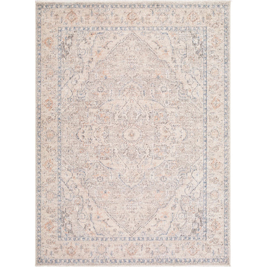 Maria Elena GADA-2300 Rug by Galey Alix x Livabliss in taupe, beige, dark blue, brown. Made from polyester in a unique style.