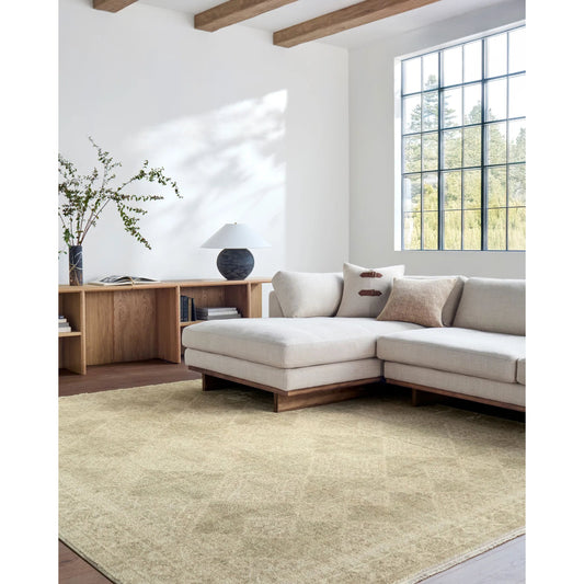 Fetscher GAHU-2303 Rug by Galey Alix x Livabliss in olive, light beige, light brown. Made from polyester in a unique style.