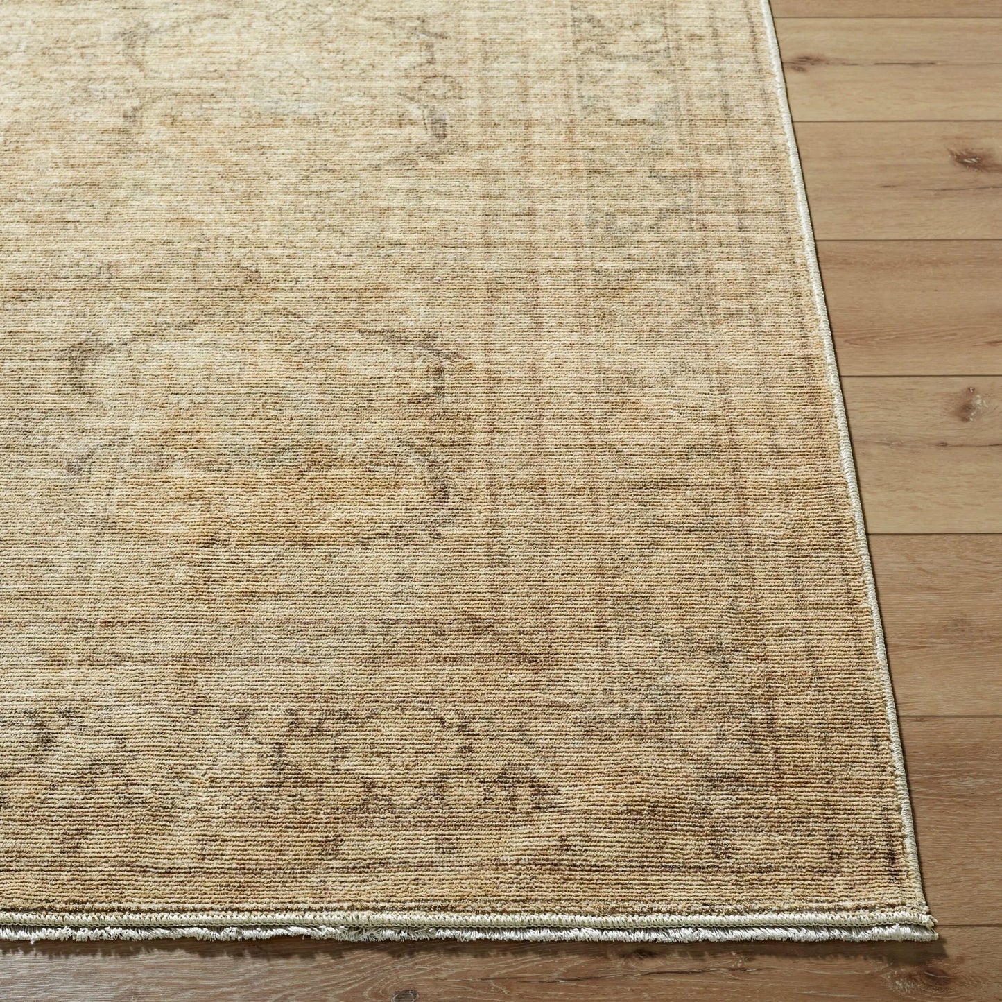 004 SI-2349585,SI-2349586,SI-2349587,SI-2349588,SI-2349589 | Closeup | Fetscher GAHU-2304 Rug by Galey Alix x Livabliss in dusty sage, ivory, brown, tan. Made from polyester in a unique style.