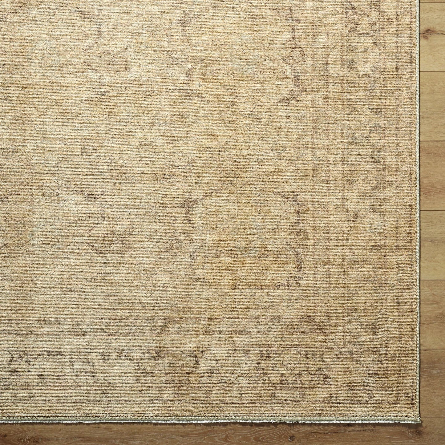 006 SI-2349585,SI-2349586,SI-2349587,SI-2349588,SI-2349589 | Closeup | Fetscher GAHU-2304 Rug by Galey Alix x Livabliss in dusty sage, ivory, brown, tan. Made from polyester in a unique style.