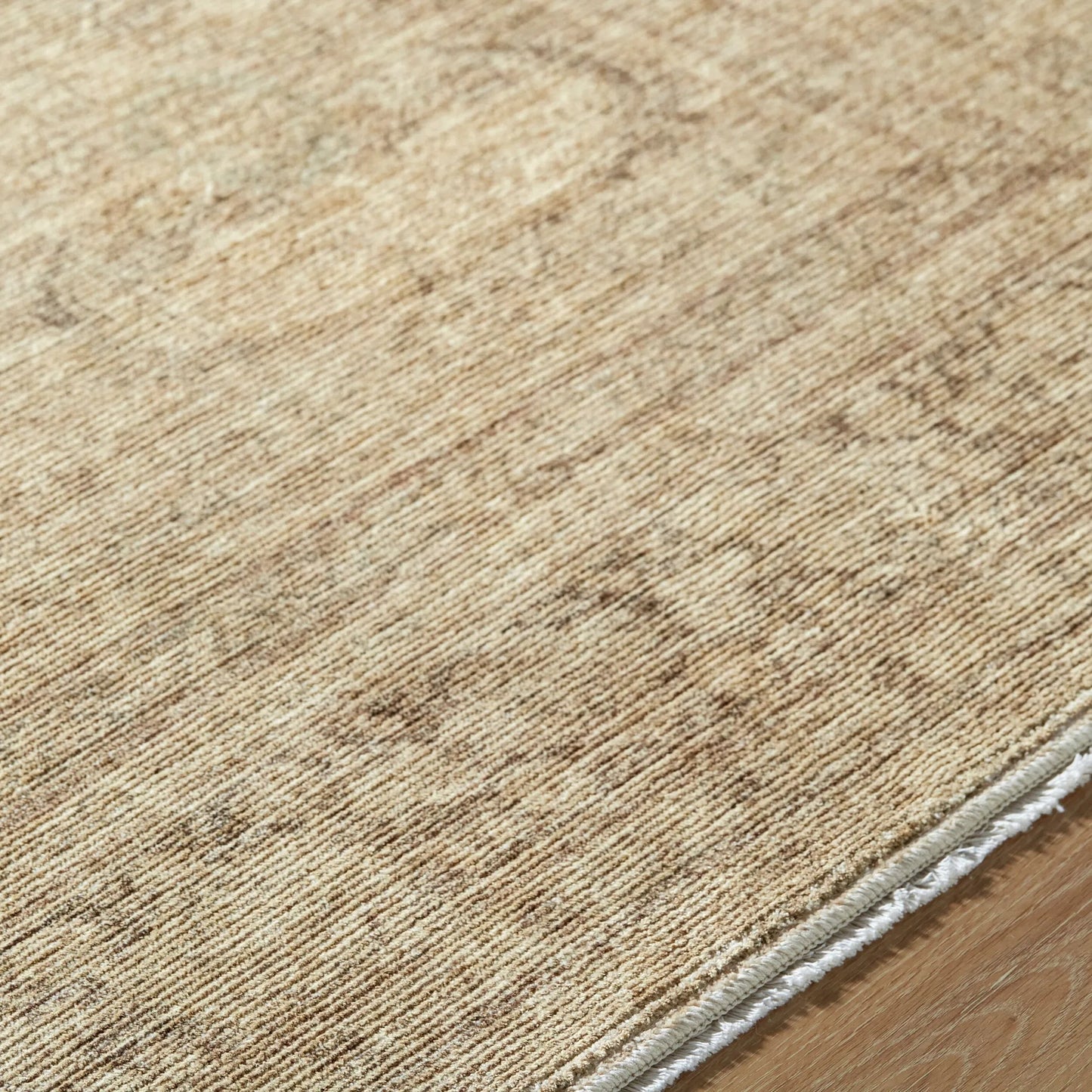 005 SI-2349585,SI-2349586,SI-2349587,SI-2349588,SI-2349589 | Closeup | Fetscher GAHU-2304 Rug by Galey Alix x Livabliss in dusty sage, ivory, brown, tan. Made from polyester in a unique style.