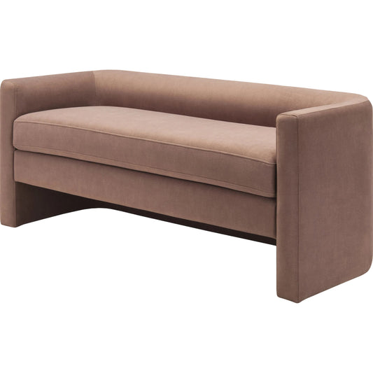 Maryann Bench by Galey Alix x Livabliss in base: clear and natural. Made from polyester, plywood, foam, dacron in a modern style.
