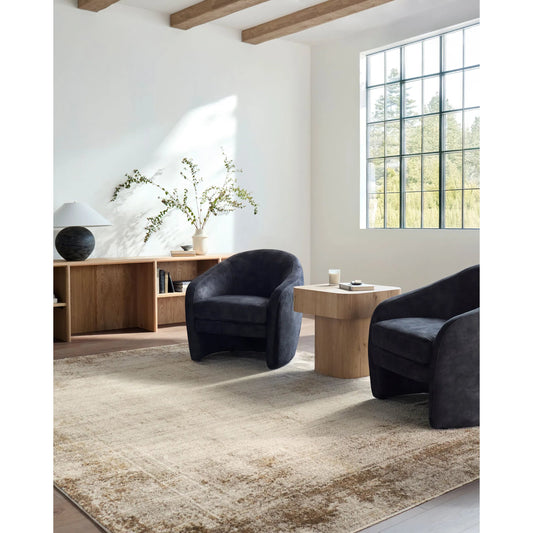 Myrtle Avenue GAMY-2303 Rug by Galey Alix x Livabliss in taupe, cream, medium gray, dark brown, mustard, camel. Made from polypropylene, polyester in a unique style.