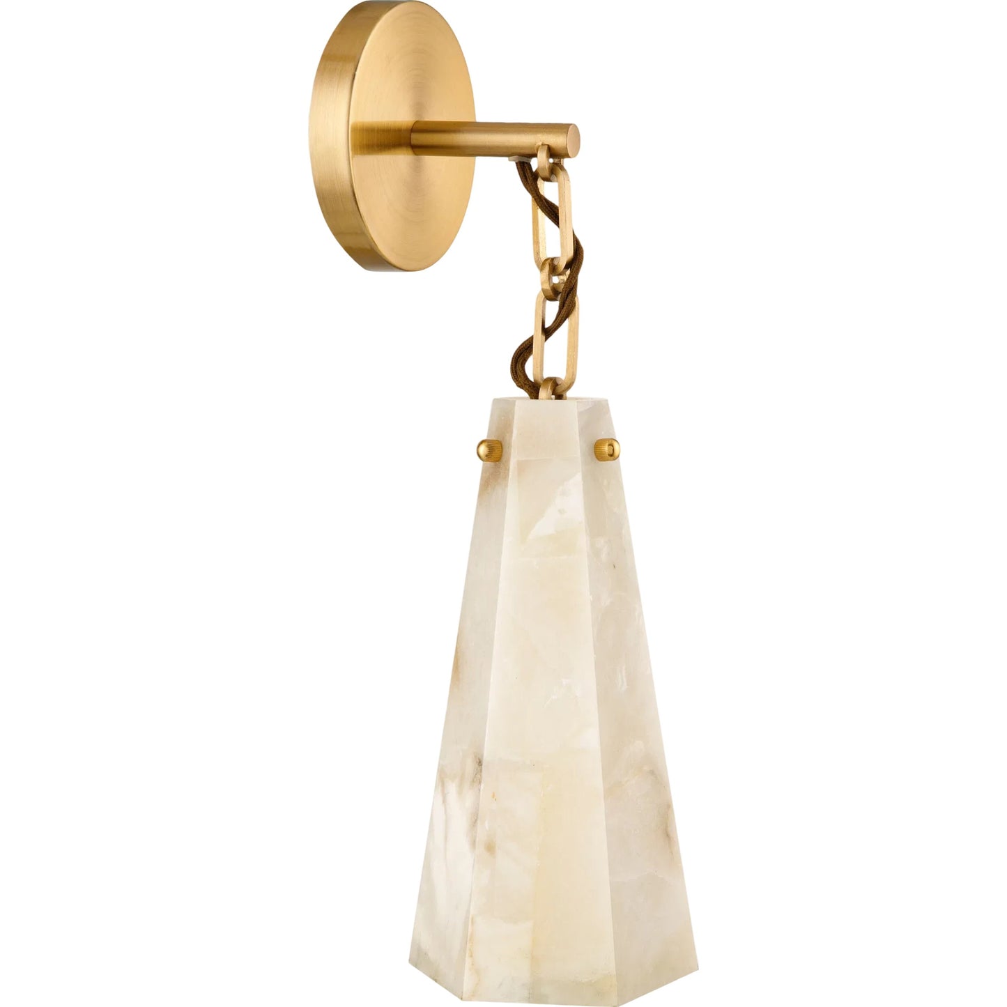 001 SI-2349676 | Primary Silo | Sloane Wall Sconce by Galey Alix x Livabliss in fixture: white; shade: white and natural, brushed. Made from stone in a unique style.