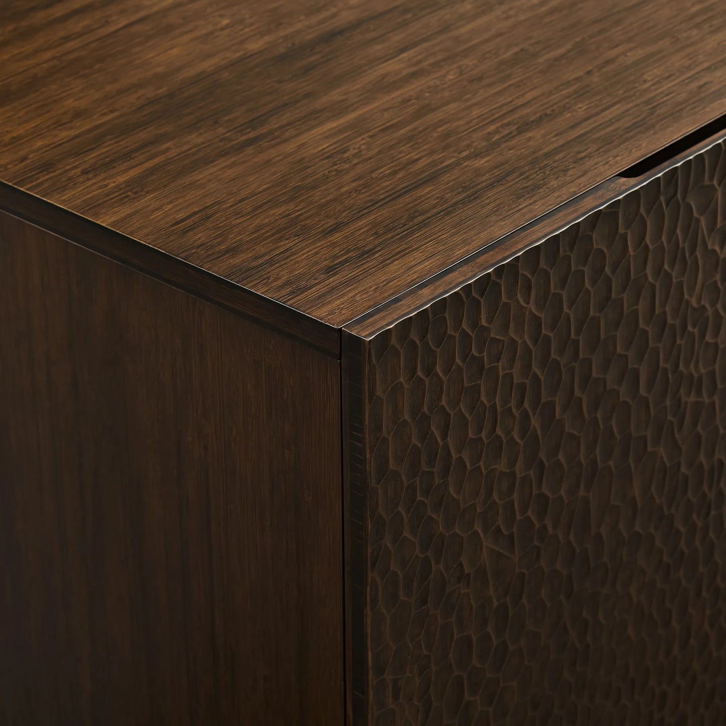 008 SI-2449202 | Lifestyle | Avalon Console Table by Greenington in black walnut. Made from 100% solid moso bamboo in a modern style.