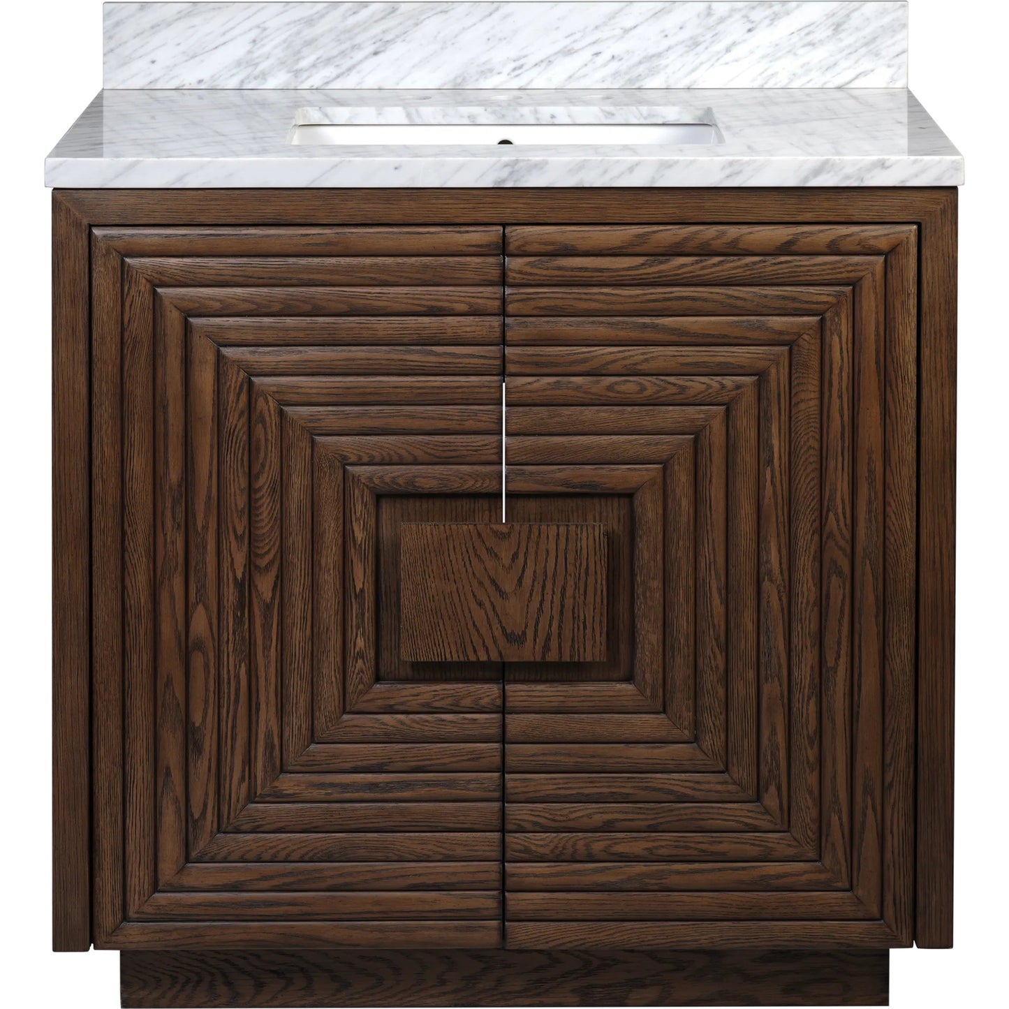 003 SI-2387099 | Additional Silo | Morombe 36" Marble Vanity with Undermount Sink by Currey and Company in cocoa, white. Made from oak solids, veneers, carrara marble, vitreous china in a unique style.
