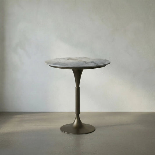 Jman Bar Table by Noir. Made from industrial steel, night snow marble in a modern style.