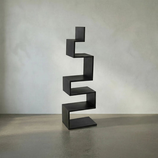 Laszlo Bookcase by Noir in black. Made from metal in a modern style.