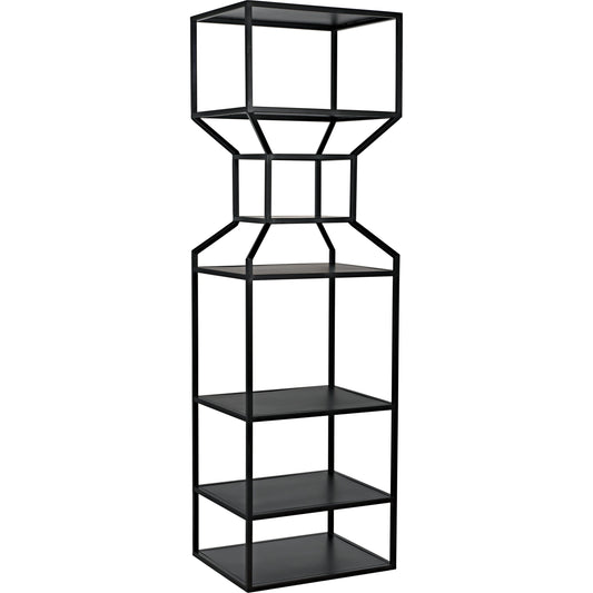 000 SI-1755530 | Primary Silo | Downtown I Bookcase by Noir in black. Made from metal in a eclectic & global style.