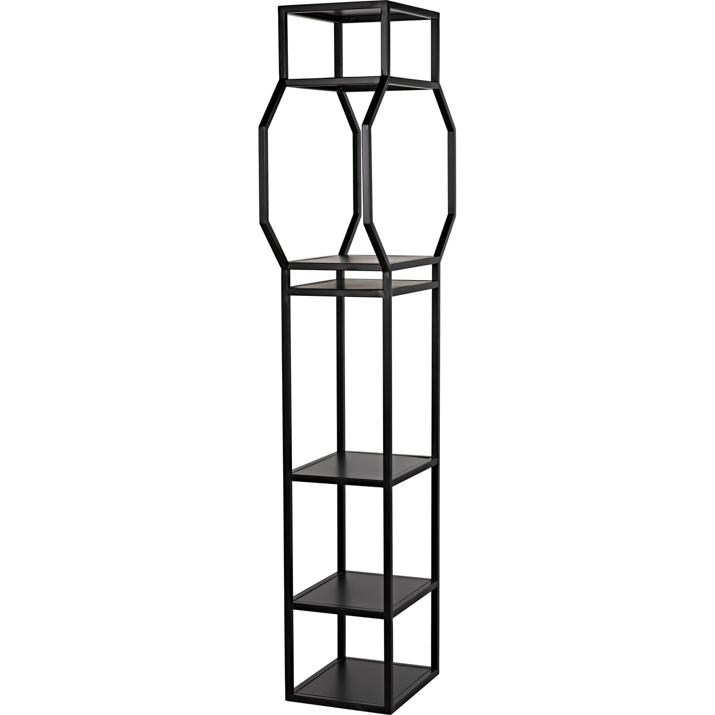 004 SI-1755529 | Additional Silo | Downtown II Bookcase by Noir in black. Made from metal in a eclectic & global style.