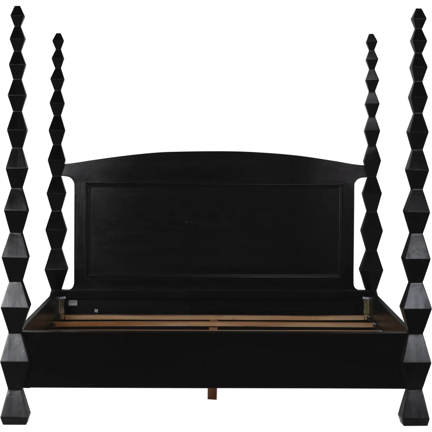 017 SI-1956814 | Additional Silo | Brancusi Bed by Noir in hand rubbed black. Made from mahogany in a eclectic & global style.
