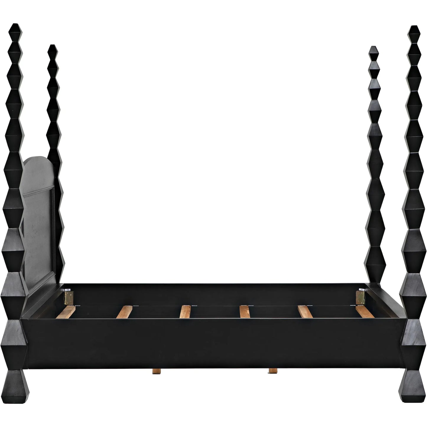 015 SI-1956814 | Additional Silo | Brancusi Bed by Noir in hand rubbed black. Made from mahogany in a eclectic & global style.