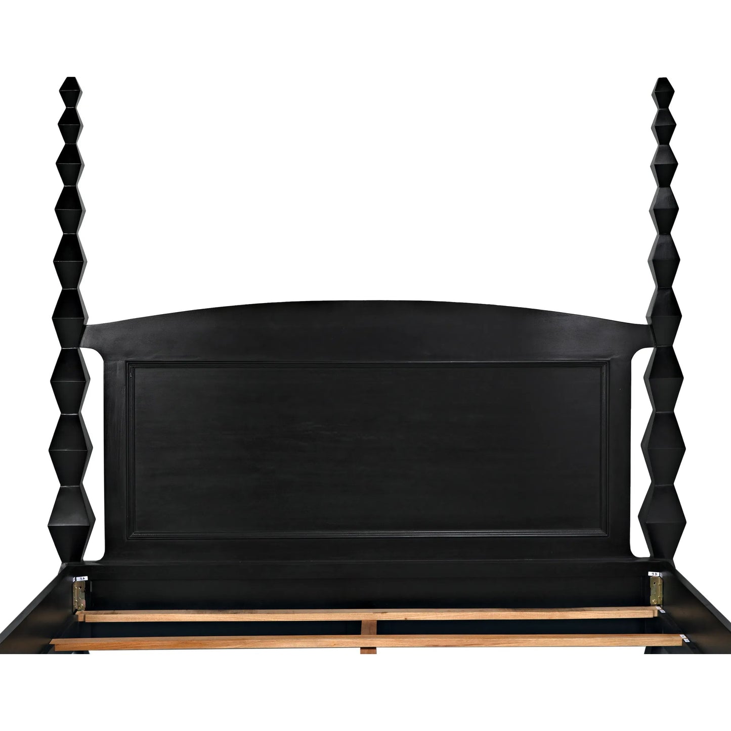 018 SI-1956814 | Closeup | Brancusi Bed by Noir in hand rubbed black. Made from mahogany in a eclectic & global style.