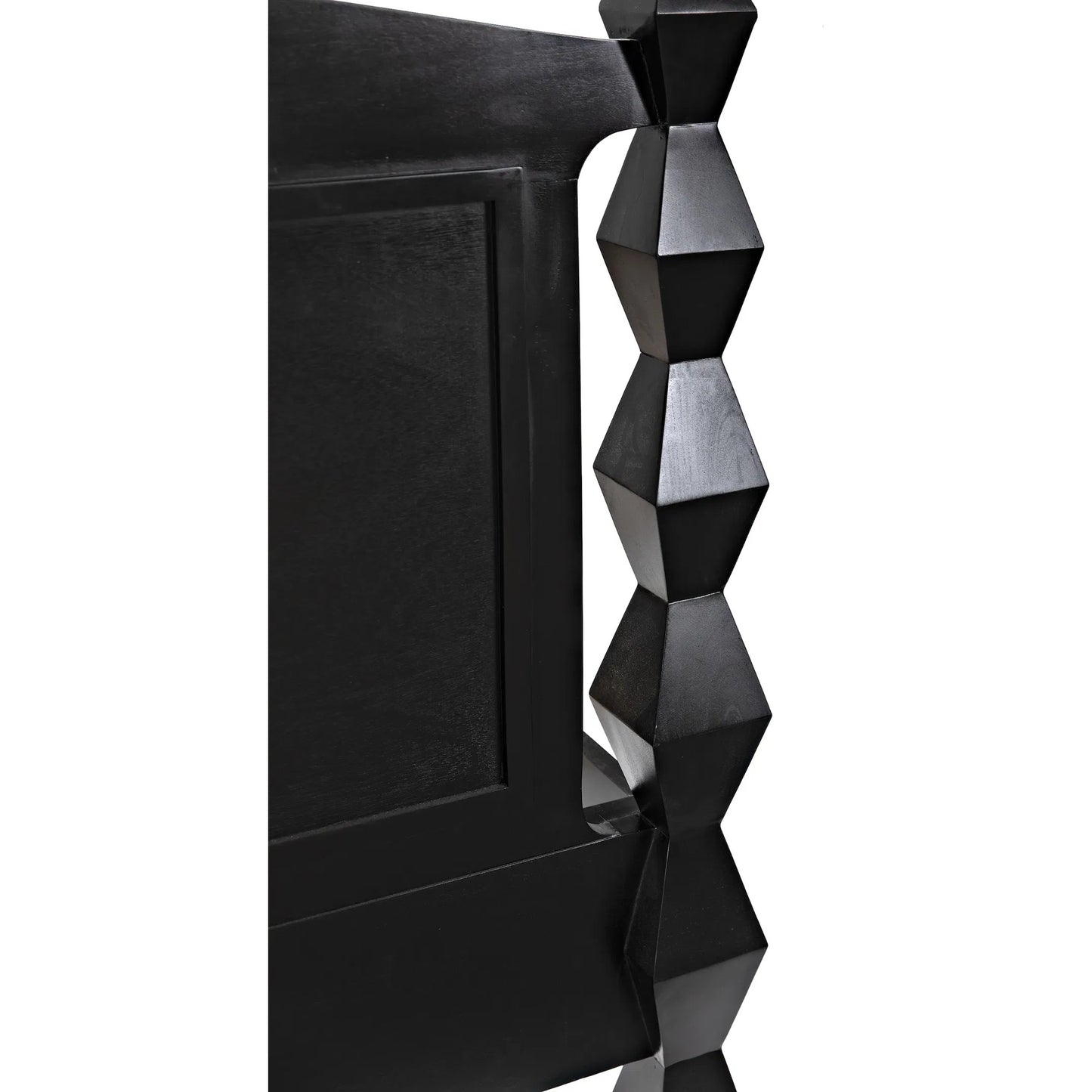 020 SI-1956814 | Closeup | Brancusi Bed by Noir in hand rubbed black. Made from mahogany in a eclectic & global style.