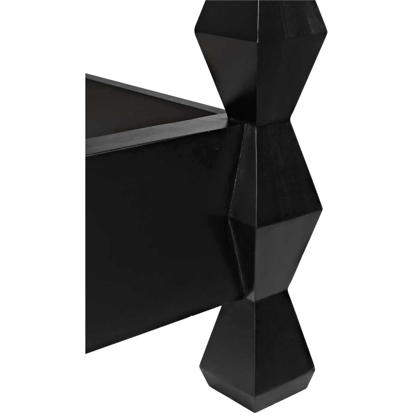 019 SI-1956814 | Closeup | Brancusi Bed by Noir in hand rubbed black. Made from mahogany in a eclectic & global style.