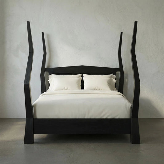 Patras Bed by Noir. Made from mahogany in a modern style.