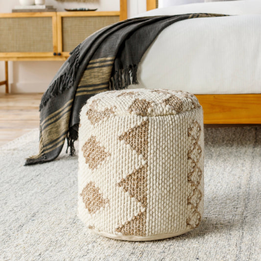 Gobi - 24336 by Surya in cream, taupe. Made from 100% wool, 100% polybeads, 100% cotton in a eclectic & global style.