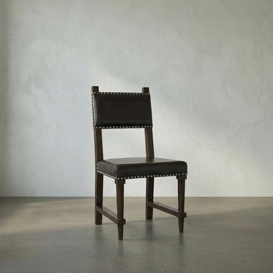 Kerouac Chair by Noir in distressed brown. Made from birch in a traditional style.