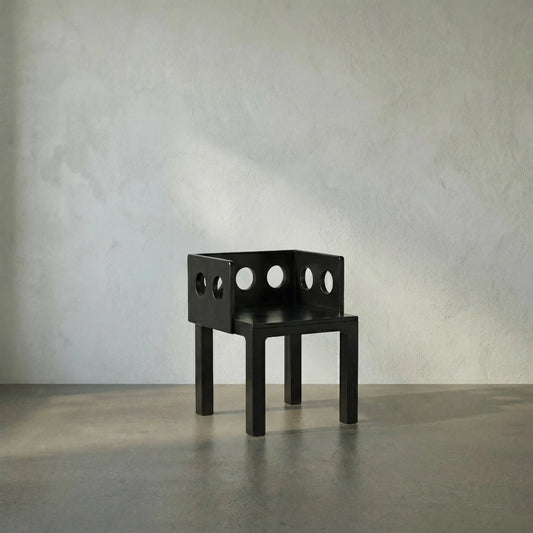 Elton Accent Chair by Noir in hand rubbed black. Made from mahogany in a modern style.