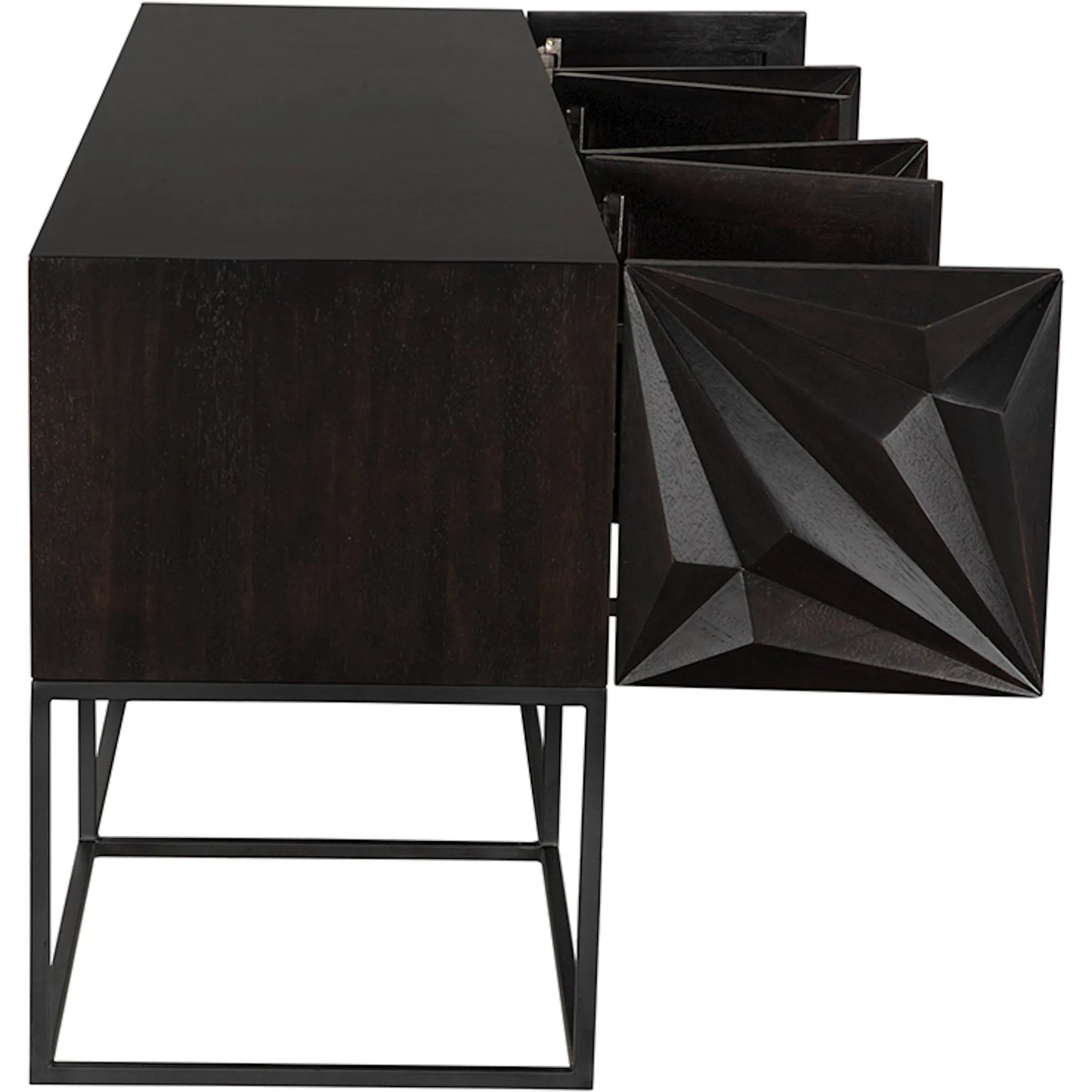 006 SI-2383634 | Additional Silo | Zurich Console in Ebony by Noir in ebony walnut. Made from walnut, veneer, iron in a unique style.