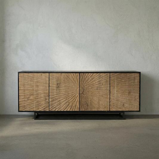 Ra Sideboard by Noir in hand rubbed black. Made from mahogany, teak in a eclectic & global style.