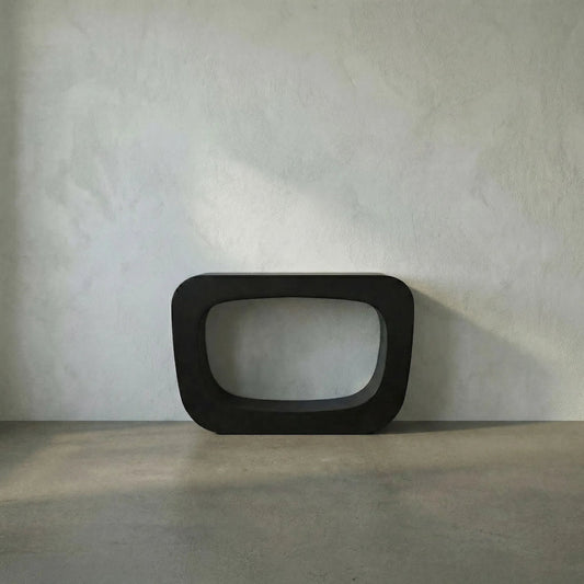 Ponte Console by Noir in matte black. Made from industrial steel in a modern style.