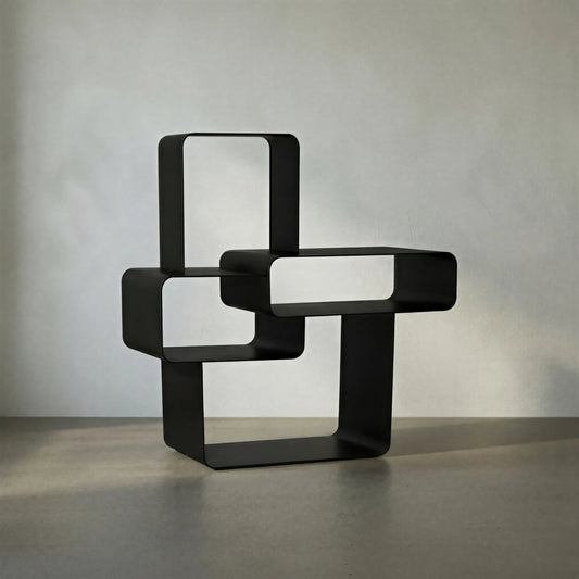 Latisia Shelf by Noir in matte black. Made from industrial steel in a modern style.