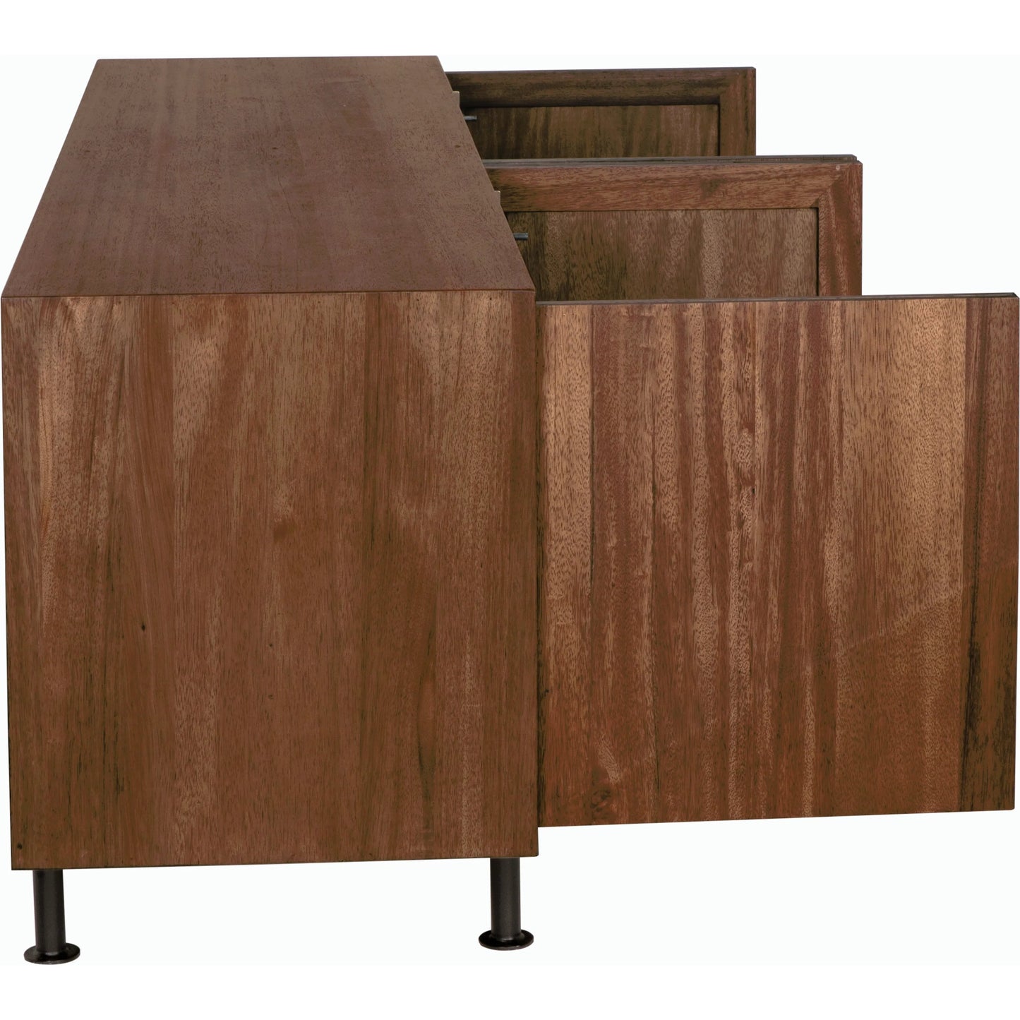 006 SI-2189456 | Unknown | Lionell Sideboard by Noir in dark walnut. Made from walnut, veneer and industrial steel in a modern style.