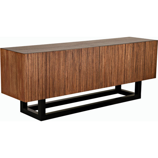 001 SI-2189488 | Primary Silo | Thomson Sideboard by Noir in dark walnut with matte black. Made from walnut, veneer and industrial steel in a modern style.