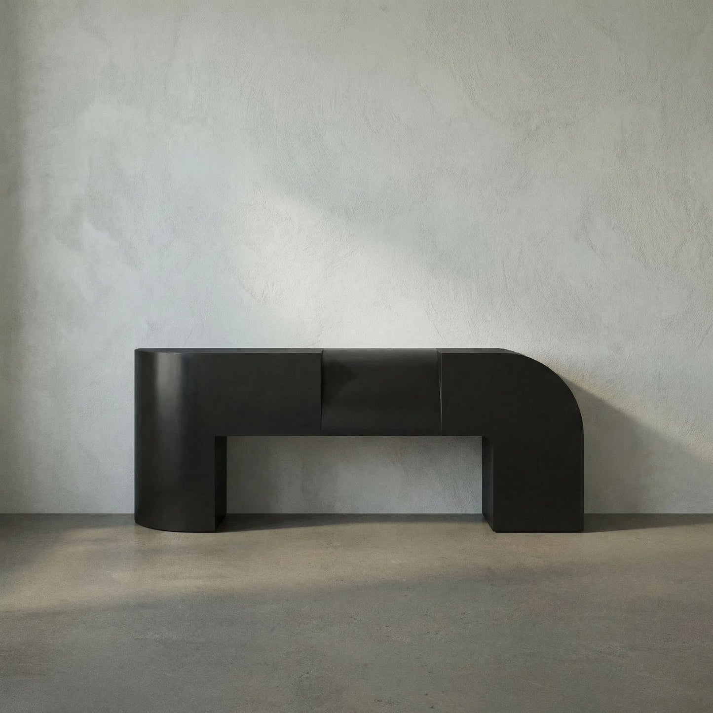 008 SI-2238960 | Lifestyle | Crafter Console by Noir in matte black. Made from industrial steel in a modern style.