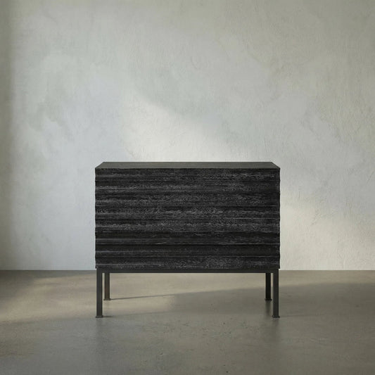 Arturo Console by Noir. Made from walnut, industrial steel in a traditional style.
