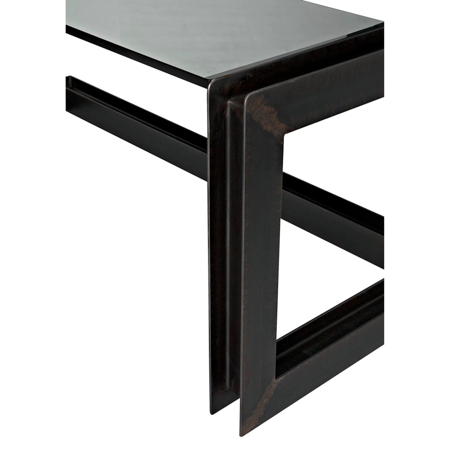 011 S-335503 | Closeup | Structure Metal Desk by Noir in metal, glass. Made from metal, glass in a modern style.