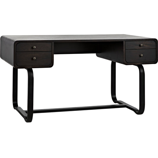 Voltes Desk by Noir in ebony walnut, black metal. Made from walnut, metal in a eclectic & global style.