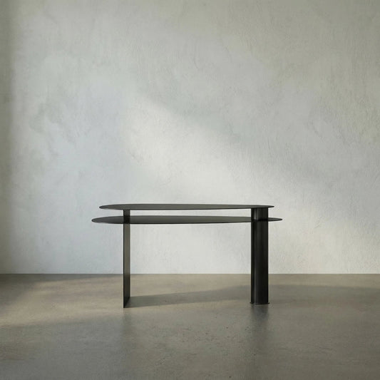 Sita Desk by Noir in matte black. Made from industrial steel in a modern style.